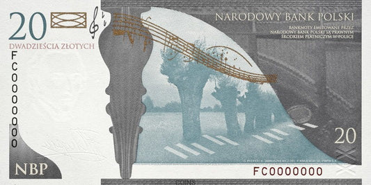 20 zł Fryderyk Chopin 2010 - banknot