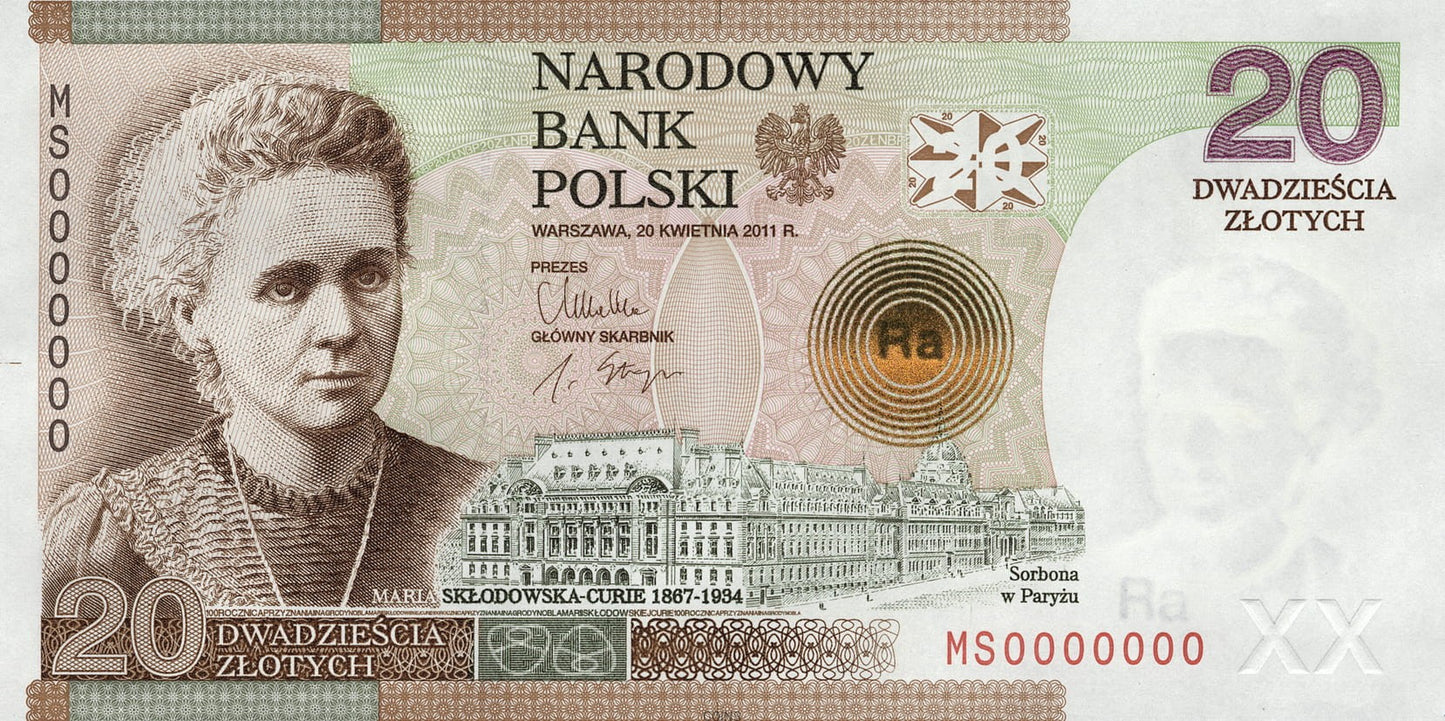 20 zł Maria Skłodowska Curie 2011
