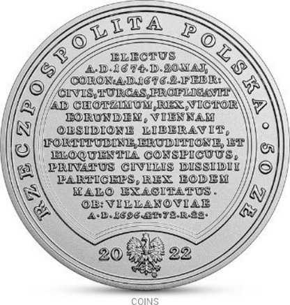 50 zł Jan III Sobieski SSA 2022