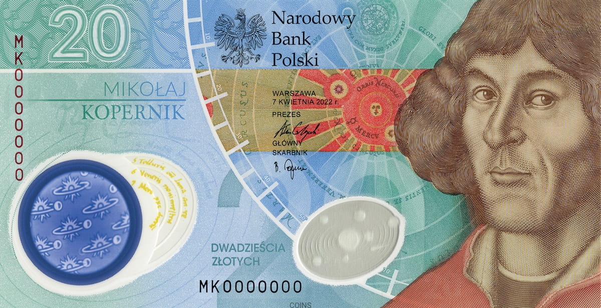 20 zł Mikołaj Kopernik 2023 - banknot polimer