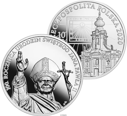 10 zł 100 rocznica urodzin Św. Jana Pawła II 31,10g