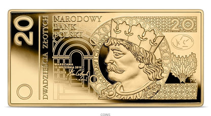 20 zł Polskie banknoty obiegowe złota moneta