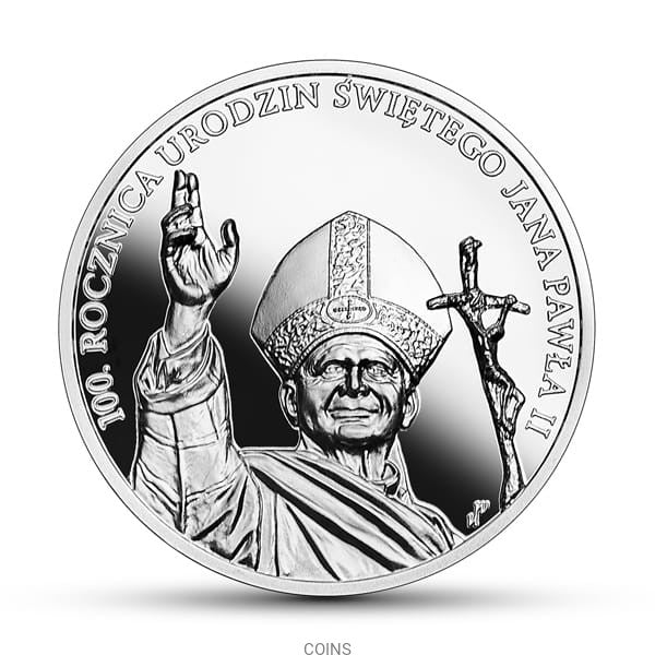 10 zł 100 rocznica urodzin Św. Jana Pawła II 31,10g