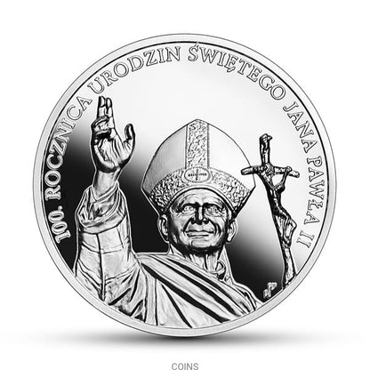 10 zł 100 rocznica urodzin Św. Jana Pawła II 31,10g