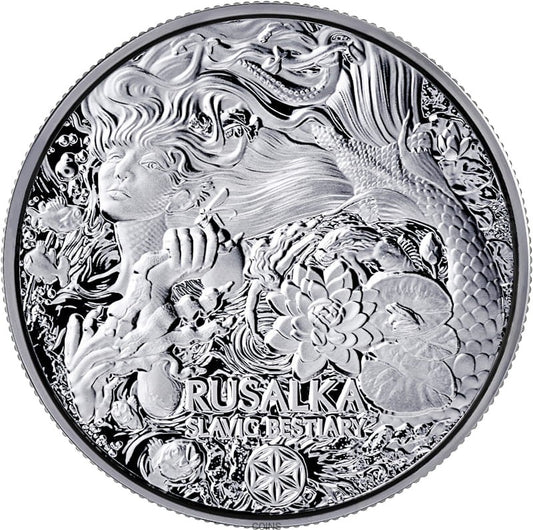 1000 Franków RUSAŁKA 2 uncje srebra Ag999